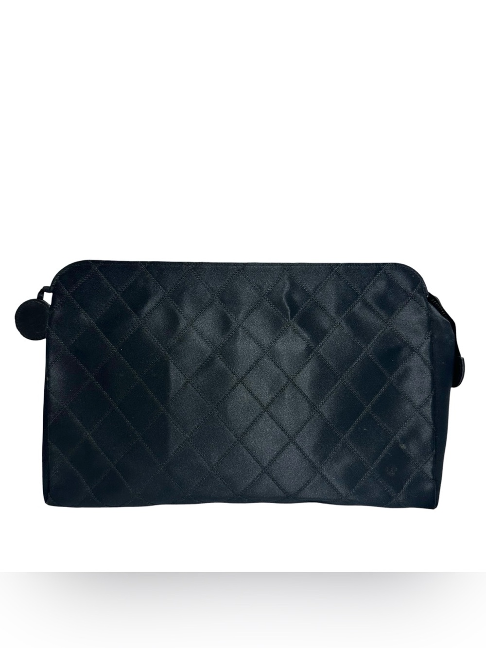 Chanel Black Quilted Satin & Leather O Case Evening Clutch Bag with Crystals - Picture 13 of 16